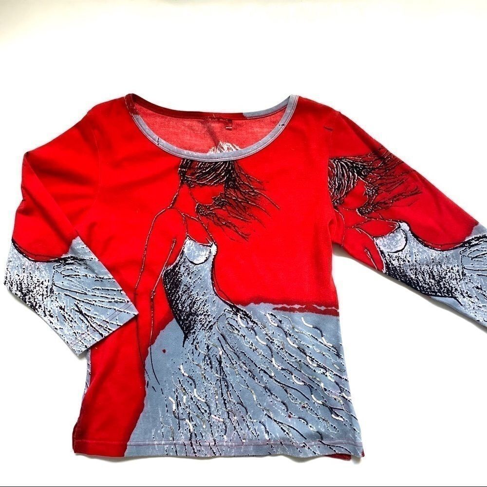 Unique Sequined Cotton Blend Top